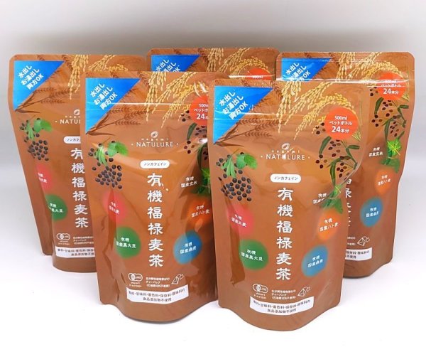 画像1: 【終売につき在庫のみ 30％off】有機福禄麦茶（生分解性ティーバッグ4g×12個入）×５袋セット (1)